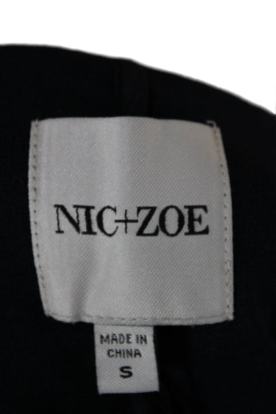 Nic + Zoe Womens Dark Blue Collared Blazer Long Sleeve Size S