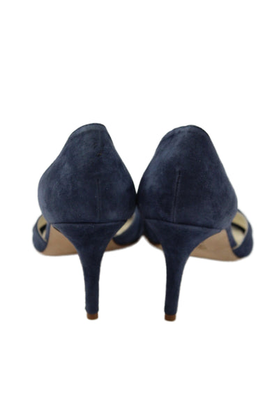 Butter Womens Stiletto Suede Twist Slide Sandals Blue Size 10