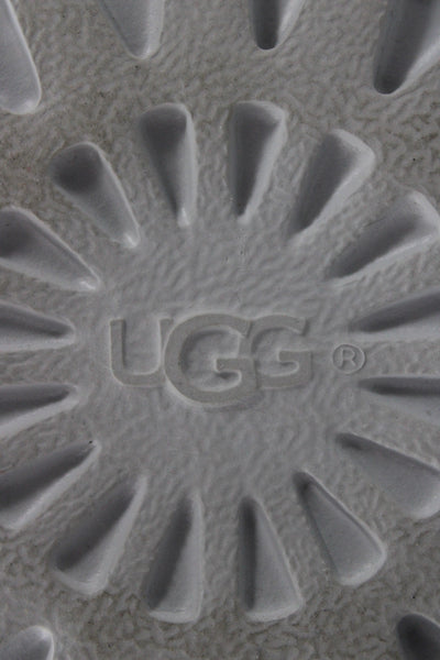 Ugg Womens Shearling Lined Sequin Bow Metallic Boots Blue Leather Size 5