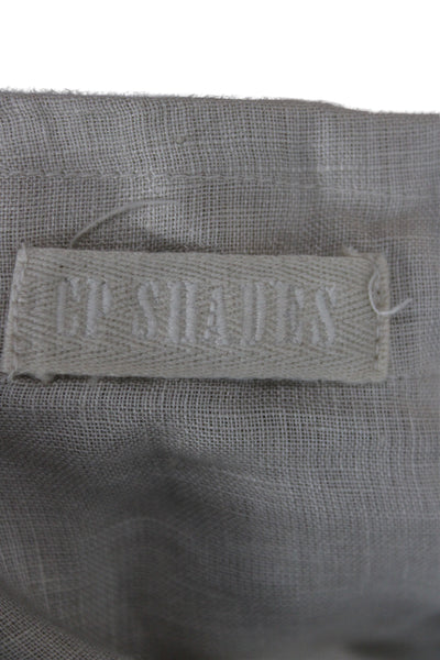 CP Shades Womens Collared Long Sleeve Basic Button-Up Top Beige Size S