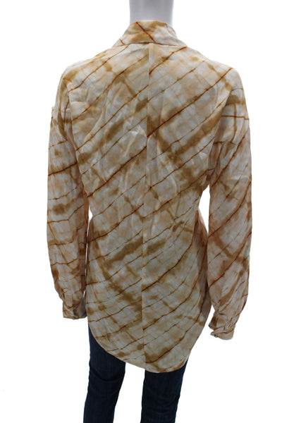 House of Harlow 1960 Womens Boho Rayon Button Up Beige Size S