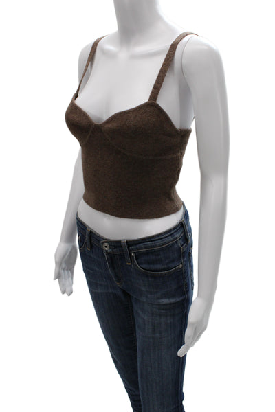 Wilfred Women Cropped Tank Brown Solid Size M