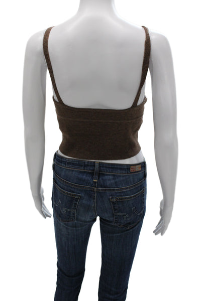 Wilfred Women Cropped Tank Brown Solid Size M