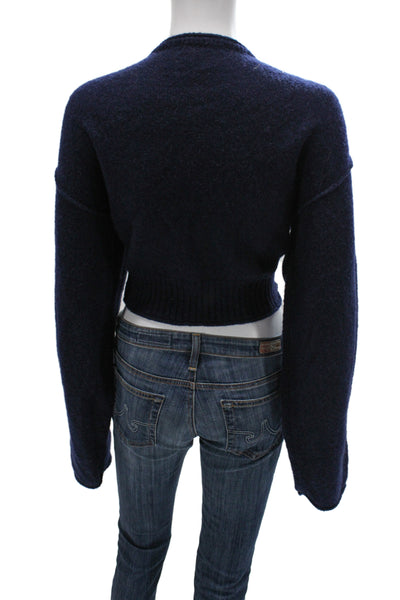 Theilma Unisex Dark Blue Striped V Neck Cardigan Size One Size