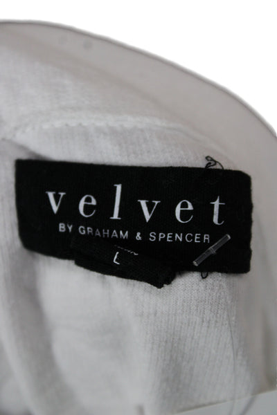 Velvet by Graham & Spencer Mens Short Sleeve White Cotton T-Shirt Size L