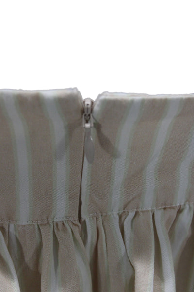 My Mum Made It Women Beige Striped V Neck Camisole Zip Size L