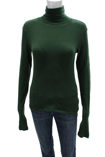 Theilma Unisex Green Turtleneck Long Sleeve Pullover Sweater Size One Size
