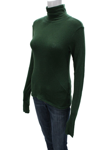 Theilma Unisex Green Turtleneck Long Sleeve Pullover Sweater Size One Size