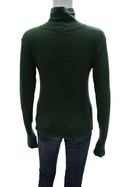 Theilma Unisex Green Turtleneck Long Sleeve Pullover Sweater Size One Size