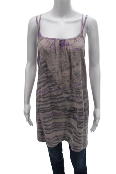 Gypsy 05 Womens Silk Striped Camisole Tunic Dress Square Neck Knee Size S