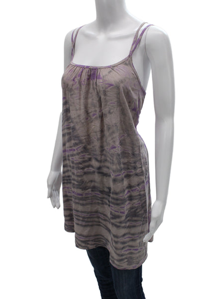 Gypsy 05 Womens Silk Striped Camisole Tunic Dress Square Neck Knee Size S