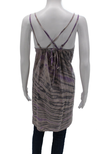 Gypsy 05 Womens Silk Striped Camisole Tunic Dress Square Neck Knee Size S