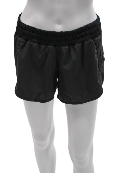 Lululemon Women Black Sports Zip Solid Shorts Size 6