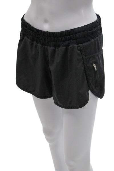 Lululemon Women Black Sports Zip Solid Shorts Size 6