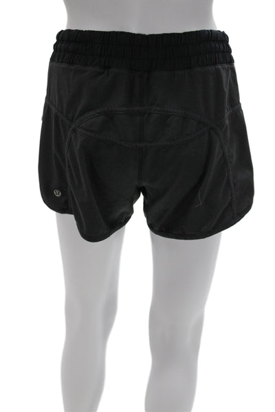 Lululemon Women Black Sports Zip Solid Shorts Size 6