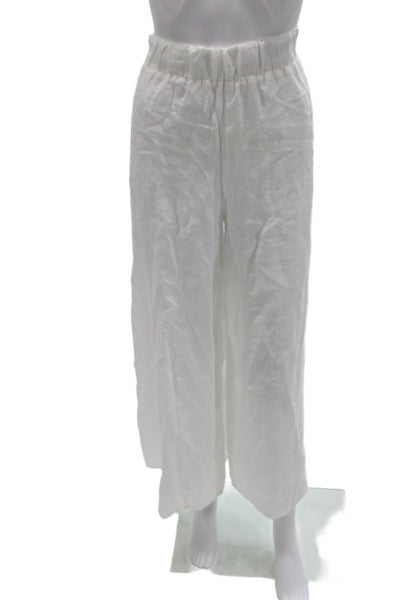 Vitamin A Women White Linen Pants Beach Size M