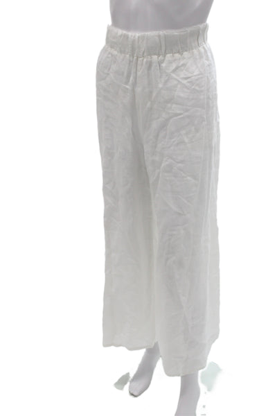Vitamin A Women White Linen Pants Beach Size M