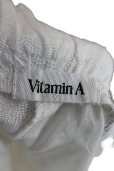 Vitamin A Women White Linen Pants Beach Size M
