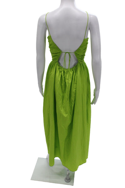 Rails Womens Maxi Slip Dress Green Sleeveless Drawstring Size M