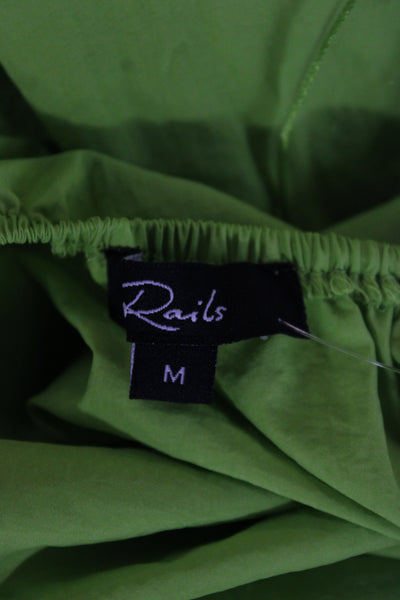 Rails Womens Maxi Slip Dress Green Sleeveless Drawstring Size M