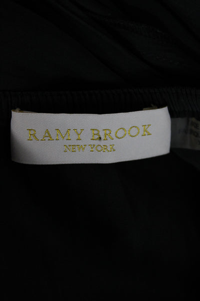 Ramy Brook Womens Black High Neck Long Sleeve Blouse Size XS
