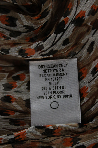 Milly Cabana Women Tunic Beige Animal Print 3/4 Sleeve Round Neck Size S