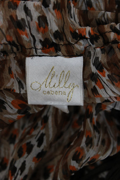 Milly Cabana Women Tunic Beige Animal Print 3/4 Sleeve Round Neck Size S