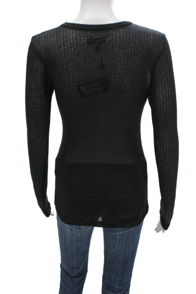 Rag & Bone Womens Black Basic Crew Neck Long Sleeve T-Shirt Size S