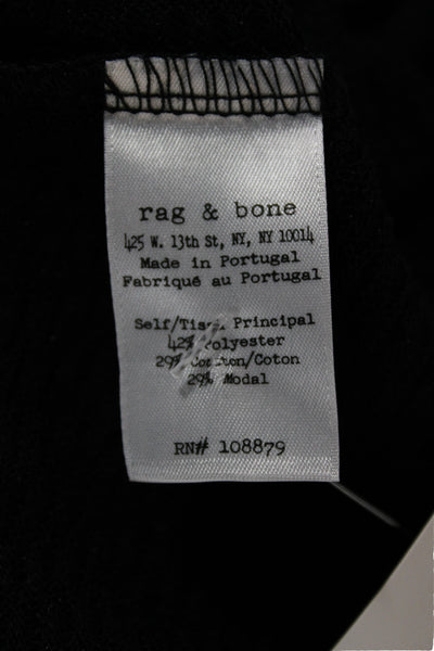 Rag & Bone Womens Black Basic Crew Neck Long Sleeve T-Shirt Size S