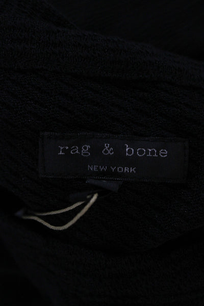 Rag & Bone Womens Black Basic Crew Neck Long Sleeve T-Shirt Size S