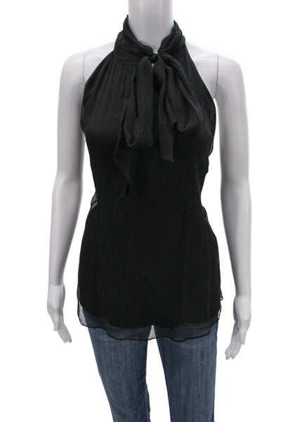 Alice + Olivia Womens Black High Neck Sleeveless Tank Size S