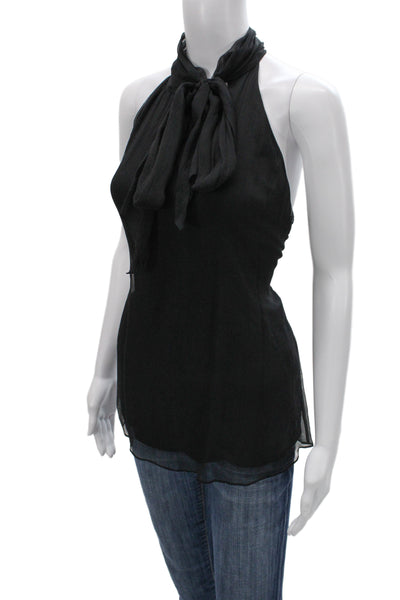 Alice + Olivia Womens Black High Neck Sleeveless Tank Size S