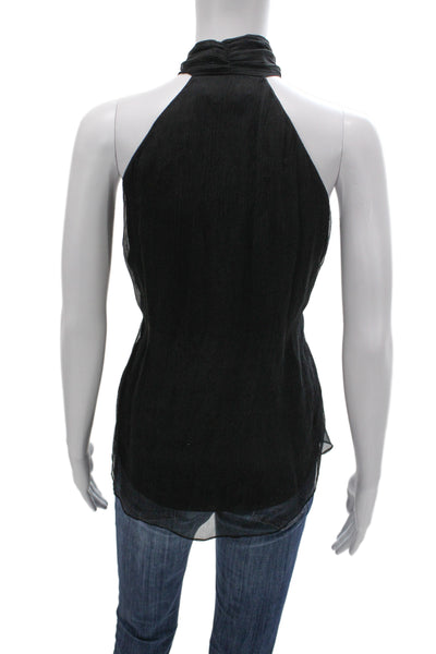 Alice + Olivia Womens Black High Neck Sleeveless Tank Size S