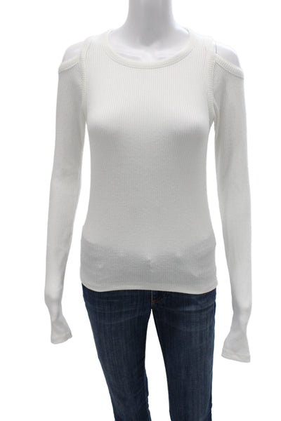 Rag & Bone Women Basic White Crew Neck Long Sleeve Top Size XS
