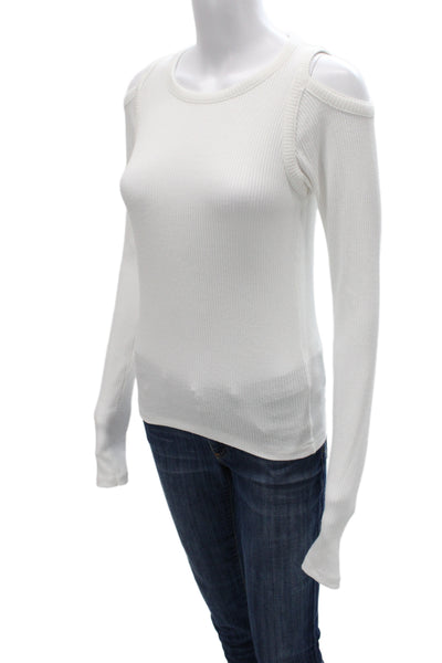 Rag & Bone Women Basic White Crew Neck Long Sleeve Top Size XS