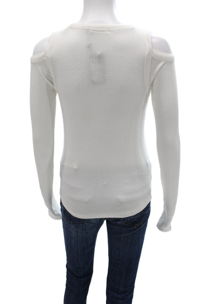 Rag & Bone Women Basic White Crew Neck Long Sleeve Top Size XS