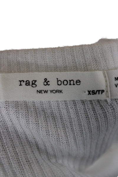Rag & Bone Women Basic White Crew Neck Long Sleeve Top Size XS