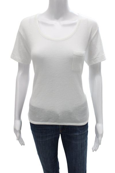 Rag & Bone Jean Women Basic White T Shirt Short Sleeve Round Neck Size S