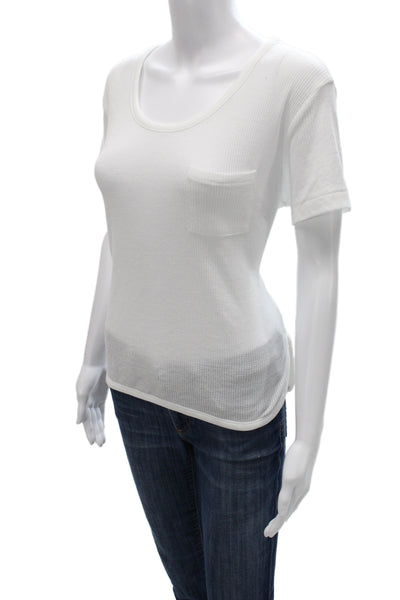 Rag & Bone Jean Women Basic White T Shirt Short Sleeve Round Neck Size S