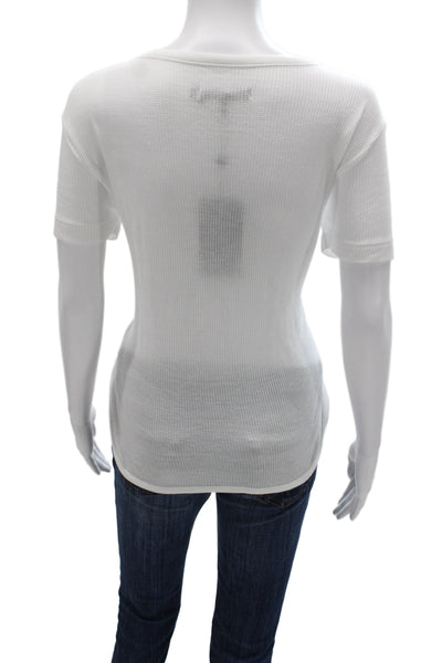 Rag & Bone Jean Women Basic White T Shirt Short Sleeve Round Neck Size S