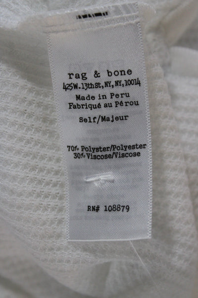 Rag & Bone Jean Women Basic White T Shirt Short Sleeve Round Neck Size S