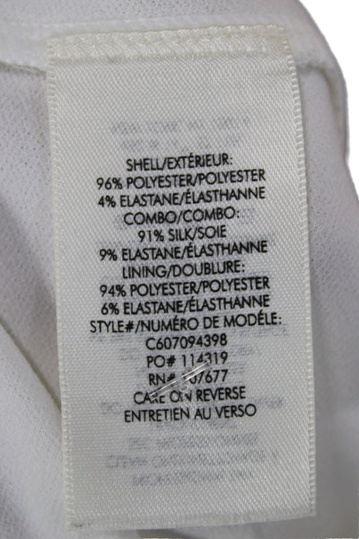 Alice + Olivia Womens Silk Sleeveless High Neck Tie Blouse White Size S