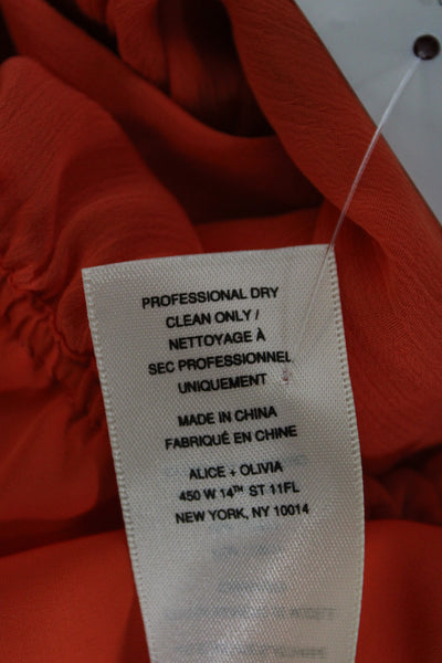 Alice + Olivia Women Orange High Neck Sleeveless Blouse Size S