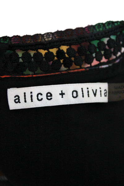 Alice + Olivia Womens Fit & Flare Dress Multicolor Cotton Crew Neck Size 6