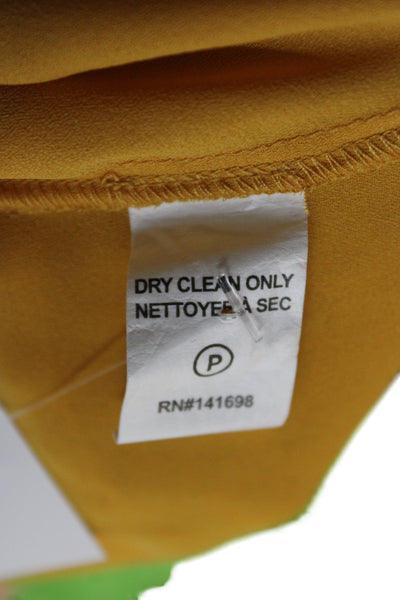 Ramy Brook Women Yellow Spotted Silk Romper V Neck Knee Size XS