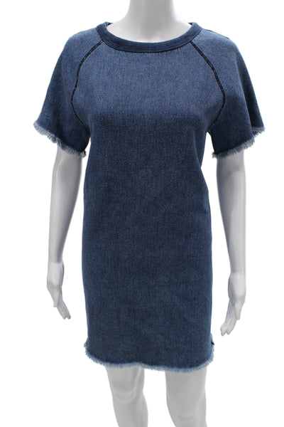 Rag & Bone Womens Shift T-Shirt Dress Dark Blue Cotton Short Sleeve Size XS