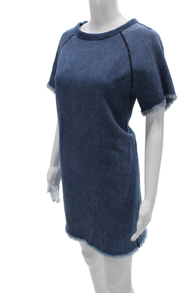 Rag & Bone Womens Shift T-Shirt Dress Dark Blue Cotton Short Sleeve Size XS