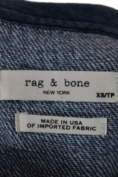 Rag & Bone Womens Shift T-Shirt Dress Dark Blue Cotton Short Sleeve Size XS