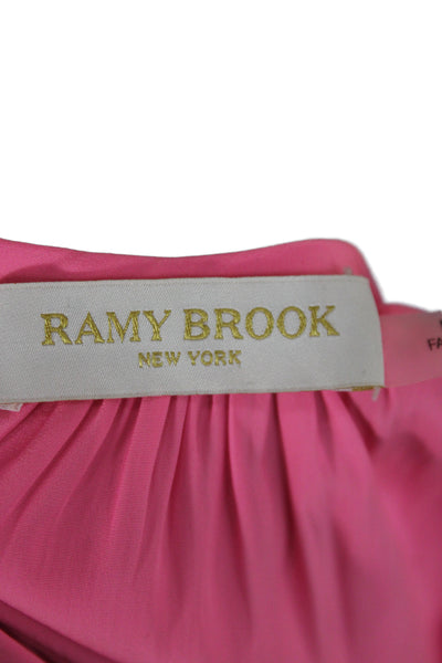 Ramy Brook Women Blouson Halter Knee Length Pink Dress Size S