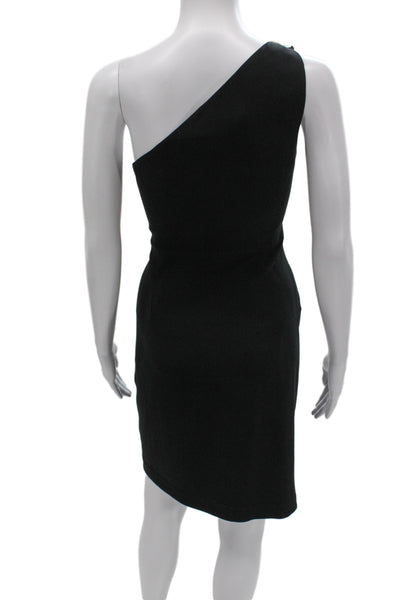 Halston Heritage Womens Sheath Dress Black Sleeveless Knee Length Buckle Size 4